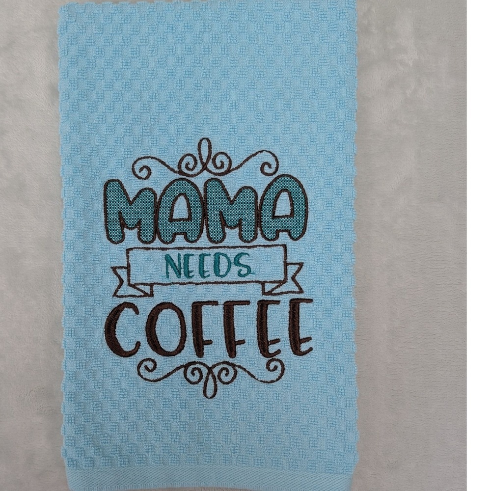 Mama Needs Coffee Kitchen Bath Bar Tea Towel Great Gift Idea!